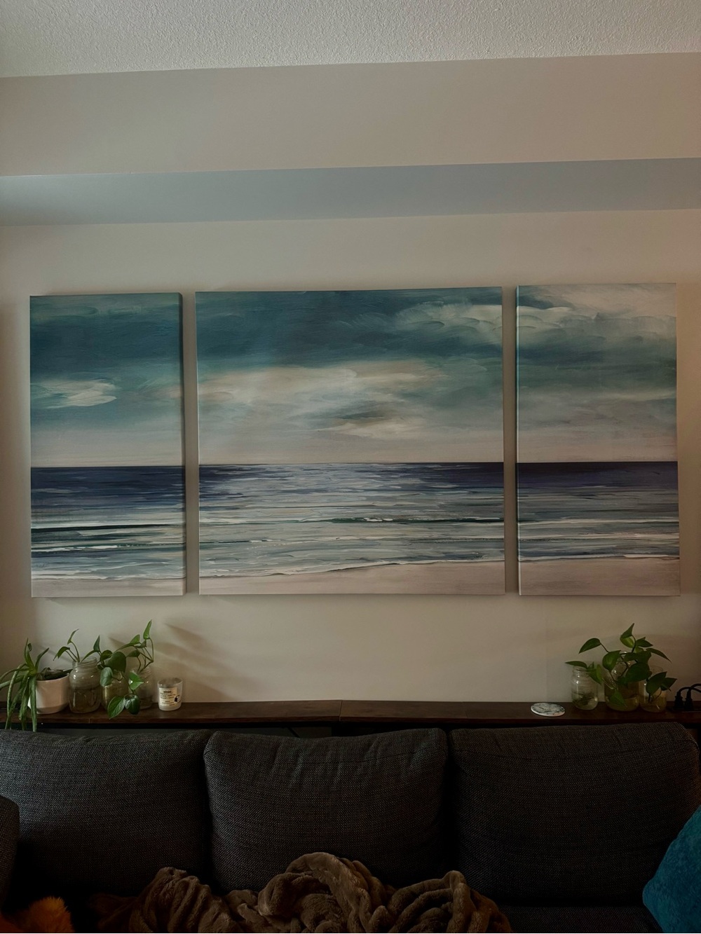 Coastal 3 piece Canvas Wall Art - Sea Blue (brand new in box)